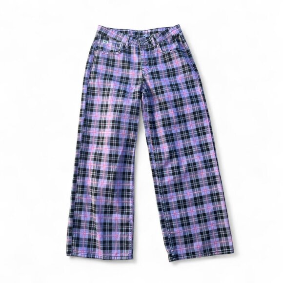 Ragged Priest High Rise Baggy Tartan Plaid Jeans Size 6 - Picture 3 of 5